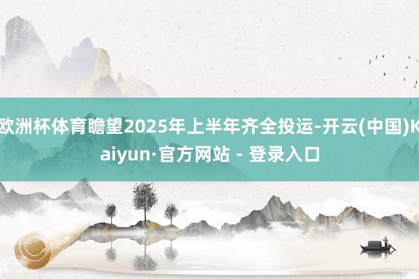 欧洲杯体育瞻望2025年上半年齐全投运-开云(中国)Kaiyun·官方网站 - 登录入口