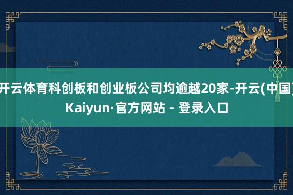 开云体育科创板和创业板公司均逾越20家-开云(中国)Kaiyun·官方网站 - 登录入口