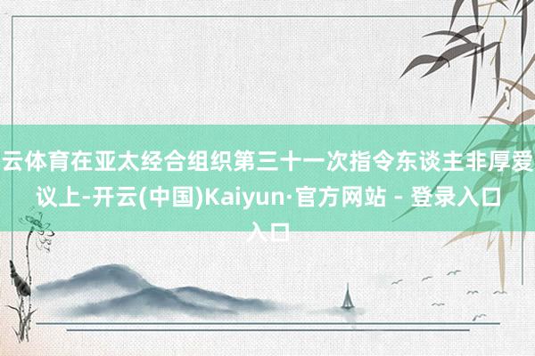 开云体育在亚太经合组织第三十一次指令东谈主非厚爱会议上-开云(中国)Kaiyun·官方网站 - 登录入口