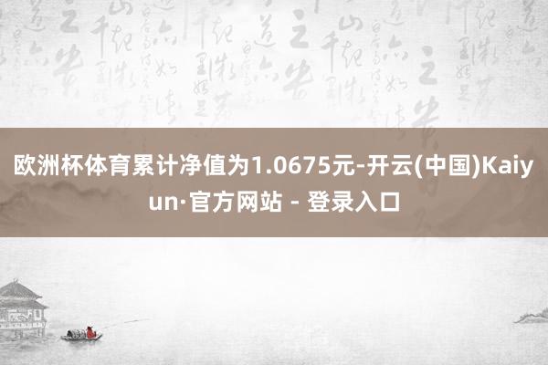 欧洲杯体育累计净值为1.0675元-开云(中国)Kaiyun·官方网站 - 登录入口