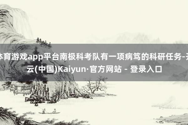 体育游戏app平台南极科考队有一项病笃的科研任务-开云(中国)Kaiyun·官方网站 - 登录入口