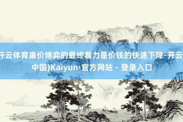 开云体育廉价博弈的最终着力是价钱的快速下降-开云(中国)Kaiyun·官方网站 - 登录入口