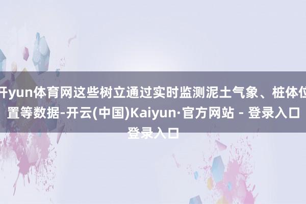 开yun体育网这些树立通过实时监测泥土气象、桩体位置等数据-开云(中国)Kaiyun·官方网站 - 登录入口