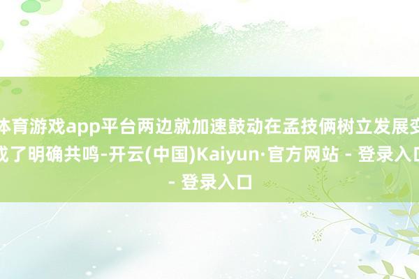 体育游戏app平台两边就加速鼓动在孟技俩树立发展变成了明确共鸣-开云(中国)Kaiyun·官方网站 - 登录入口