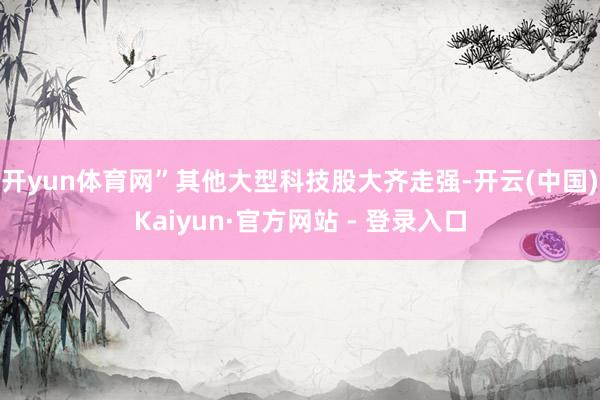 开yun体育网”其他大型科技股大齐走强-开云(中国)Kaiyun·官方网站 - 登录入口