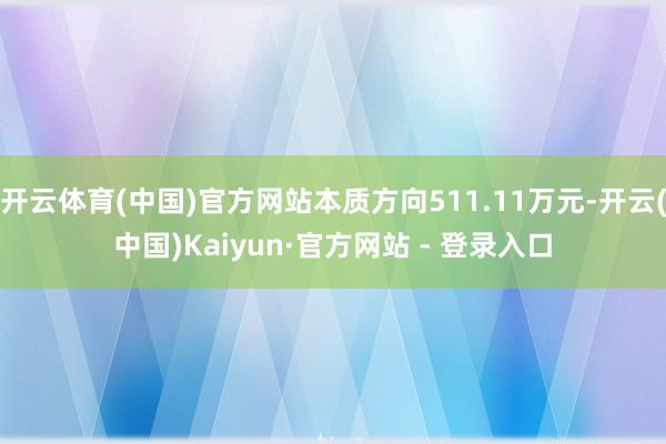 开云体育(中国)官方网站本质方向511.11万元-开云(中国)Kaiyun·官方网站 - 登录入口