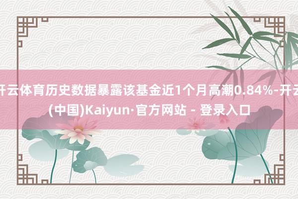 开云体育历史数据暴露该基金近1个月高潮0.84%-开云(中国)Kaiyun·官方网站 - 登录入口