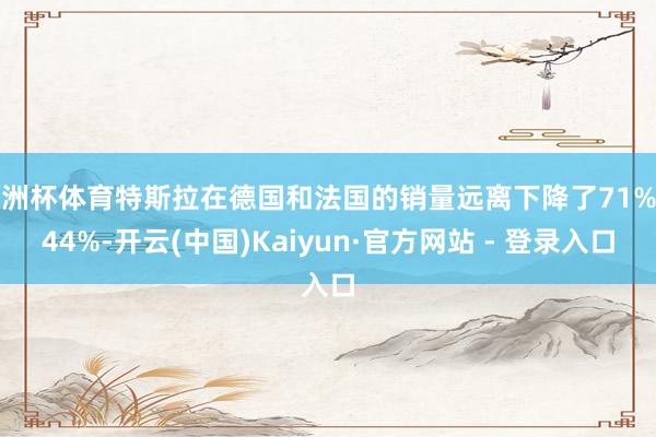 欧洲杯体育特斯拉在德国和法国的销量远离下降了71%和44%-开云(中国)Kaiyun·官方网站 - 登录入口